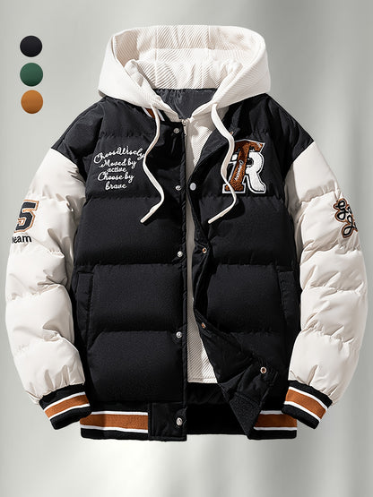Chaqueta de Invierno para Hombre Dos en 1 con Cierre Completo y Cuello Con Capucha - Ropa Térmica Pesada, Abrigo Largo Entallado al 100% Zippeable