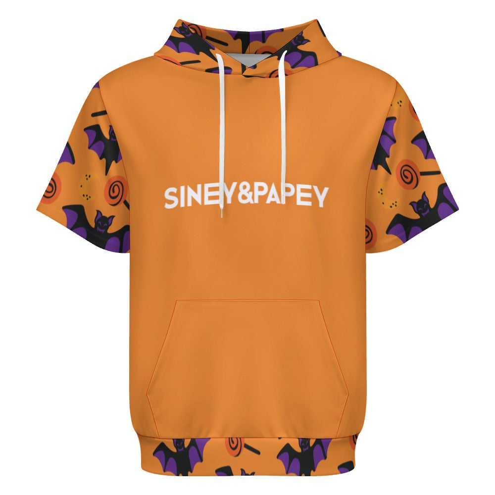 Sudadera con capucha y manga corta de tendencia