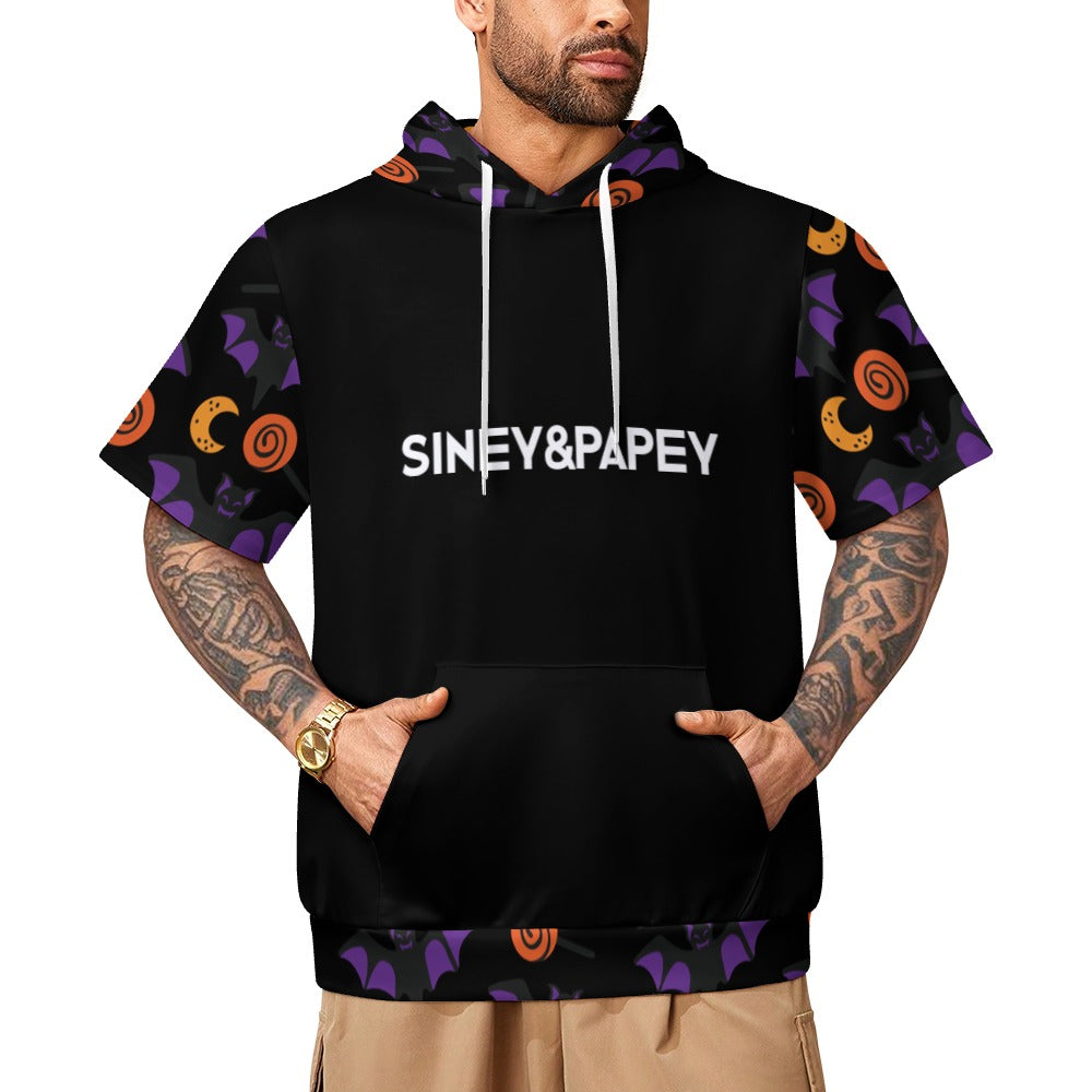 Sudadera con capucha y manga corta de tendencia