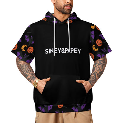 Sudadera con capucha y manga corta de tendencia