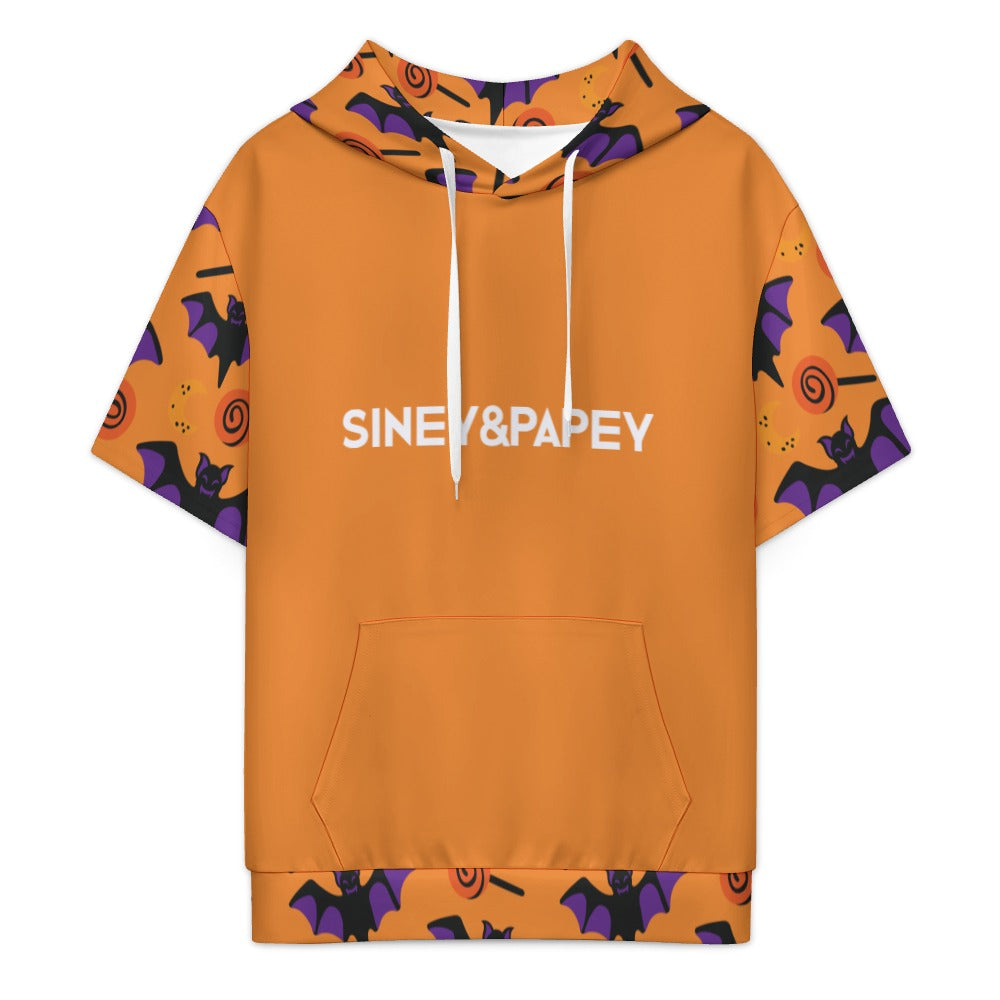 Sudadera con capucha y manga corta de tendencia