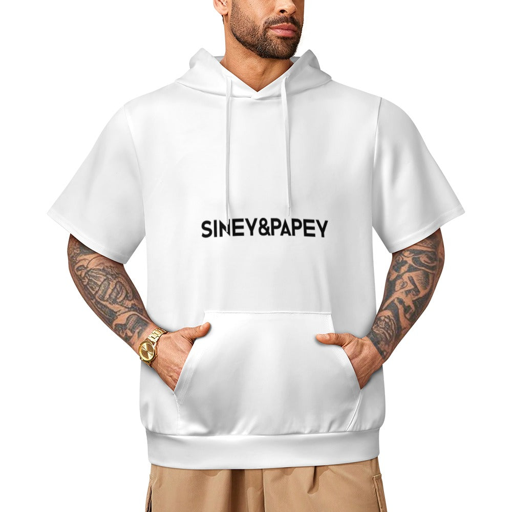 Sudadera con capucha y manga corta de tendencia