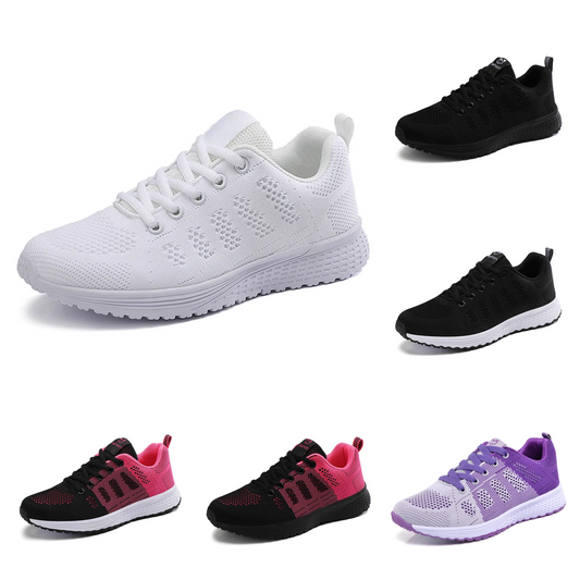 Men's and women's casual sports shoes, fashion woven air mesh sneakers, black non-slip footwear, breathable running shoes