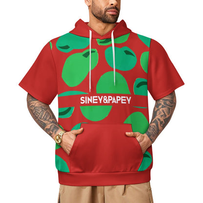 Sudadera con capucha y manga corta de tendencia