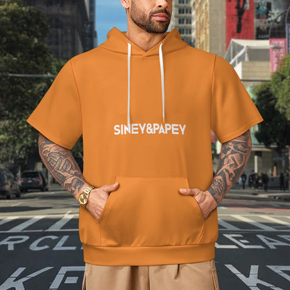 Sudadera con capucha y manga corta de tendencia