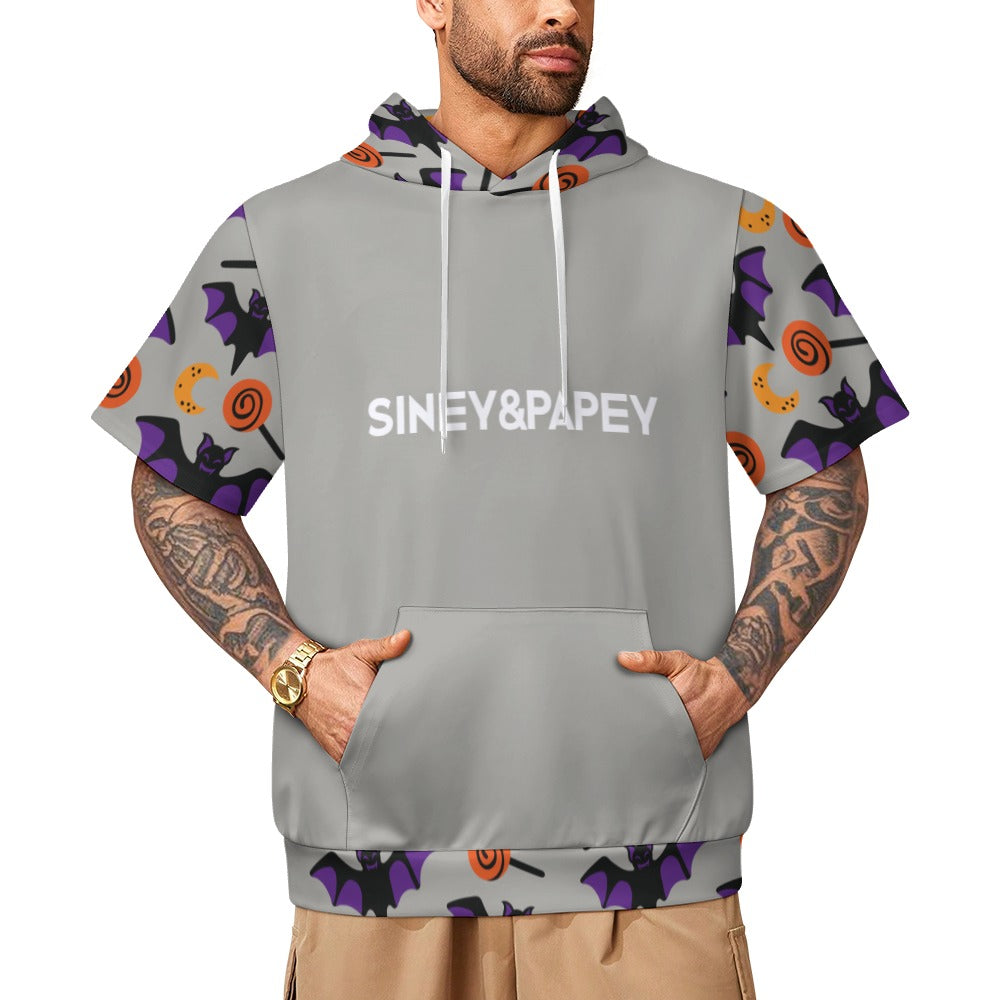 Sudadera con capucha y manga corta de tendencia