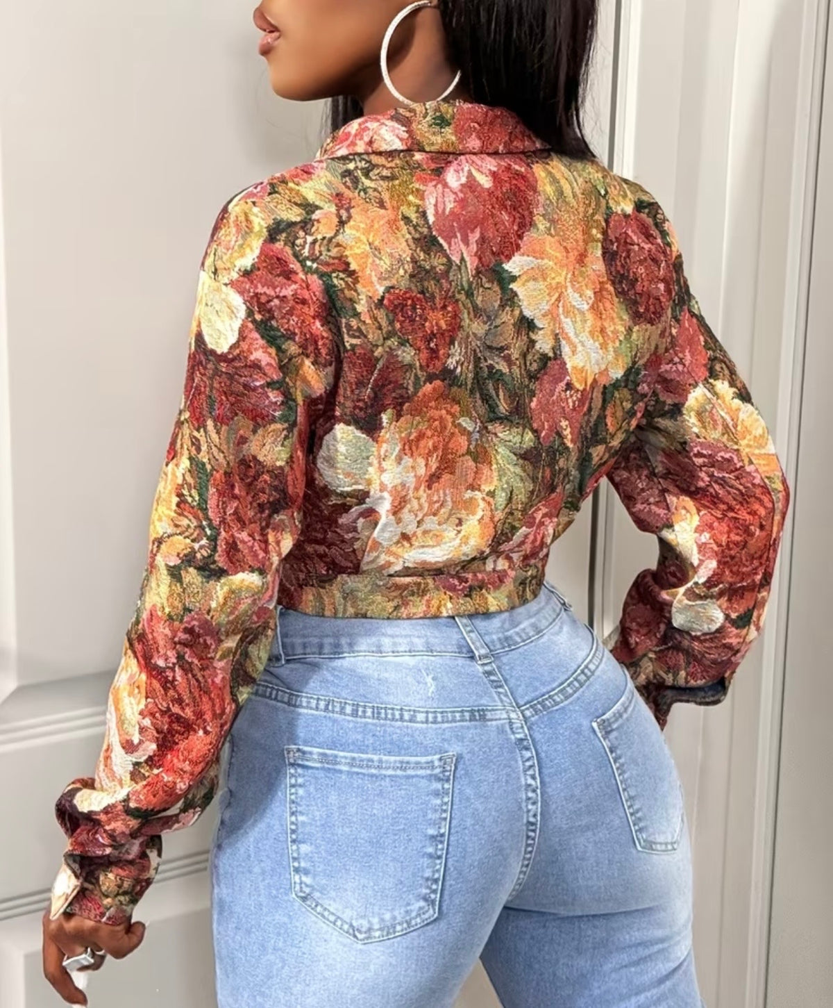 Chaqueta cárdigan elegante para mujer con solapa corta