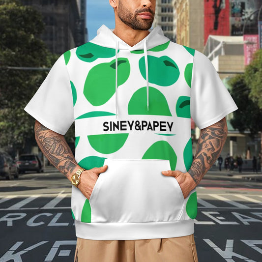 Sudadera con capucha y manga corta de tendencia