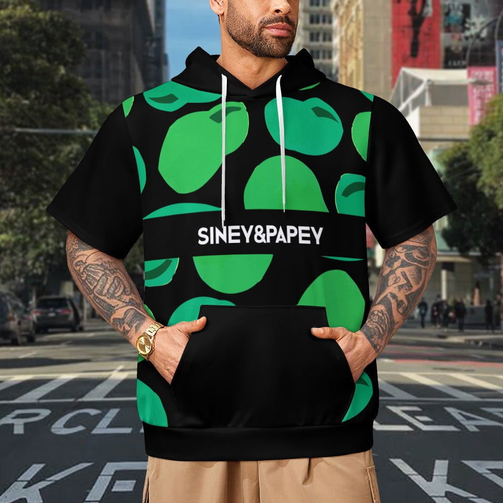 Sudadera con capucha y manga corta de tendencia