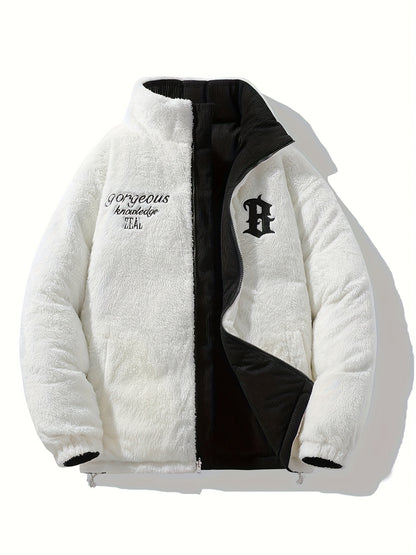 Chaqueta Reversible de Cuello Alto , Unisex y Versátil, Con Bajo y Puños Elásticos, Cuello Alto Estructurado, Diseño Moderno y Único,