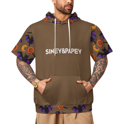 Sudadera con capucha y manga corta de tendencia