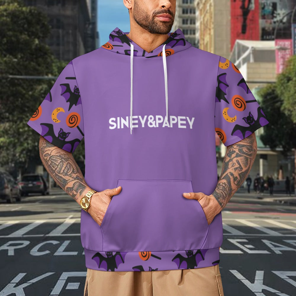 Sudadera con capucha y manga corta de tendencia