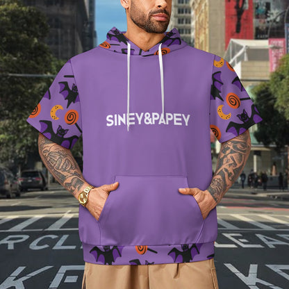Sudadera con capucha y manga corta de tendencia
