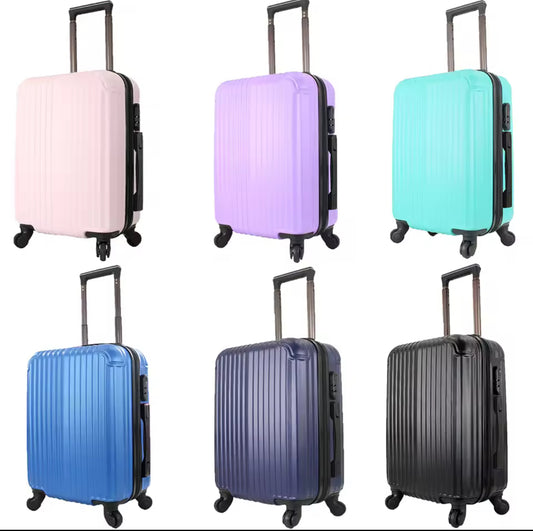 Maleta Avión Equipaje de Mano Viaje Cabina Trolley ABS Rígida 4 Ruedas Maleta de cabina rigida con asa telescopica 55x35x20CM