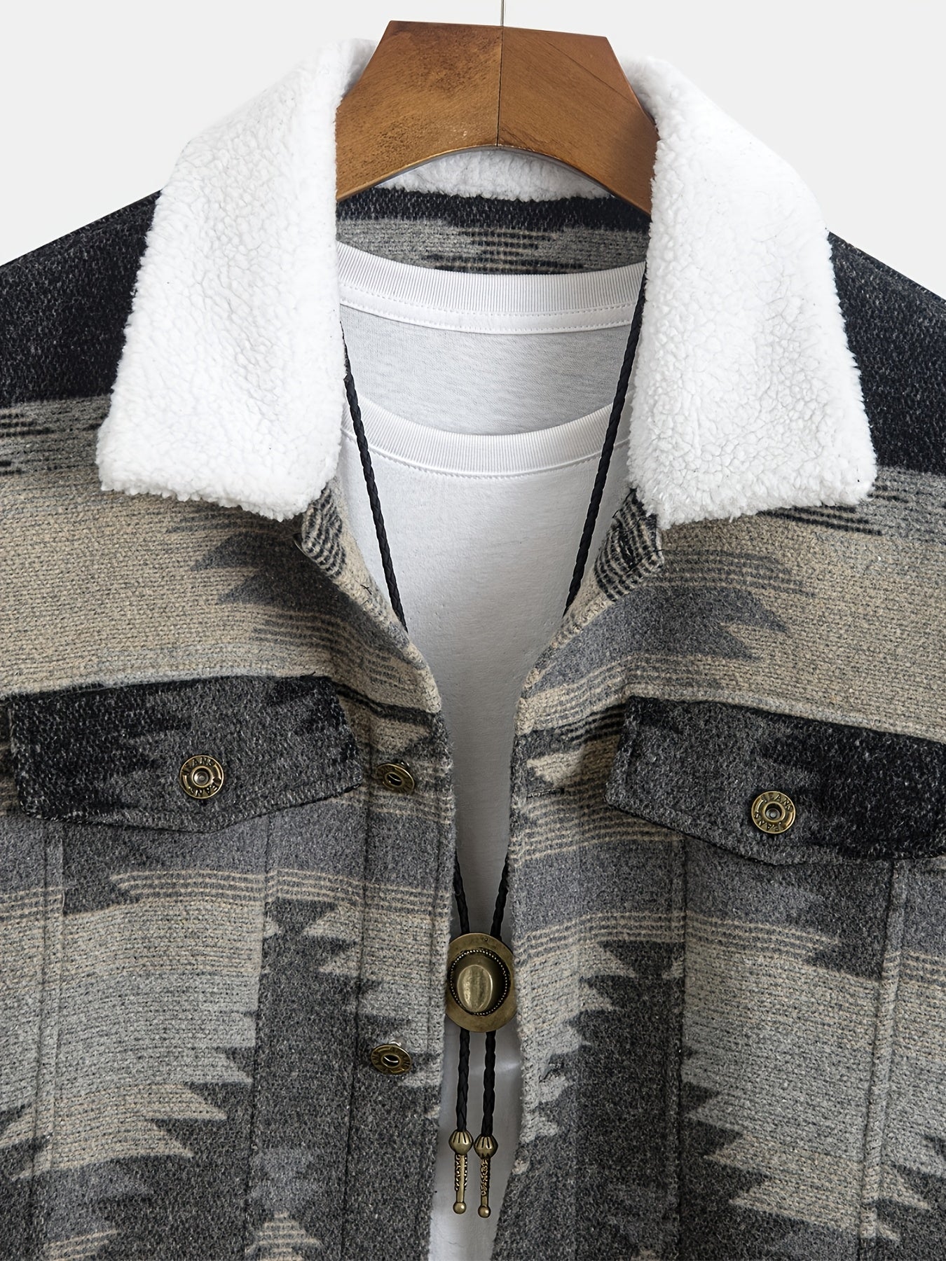 Chaqueta de invierno para hombre - Chaqueta de clima frío con forro de felpa y cierre frontal con botones