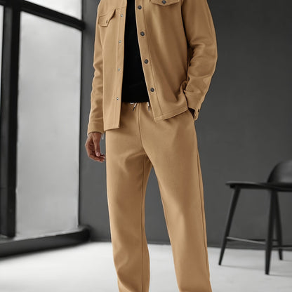 Traje Deportivo Casual para Hombre - Camiseta de Manga Larga y Pantalones con Bolsillos