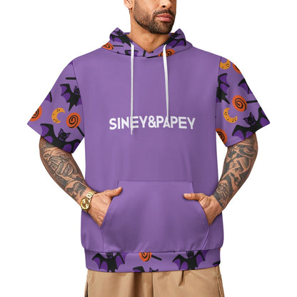 Sudadera con capucha y manga corta de tendencia