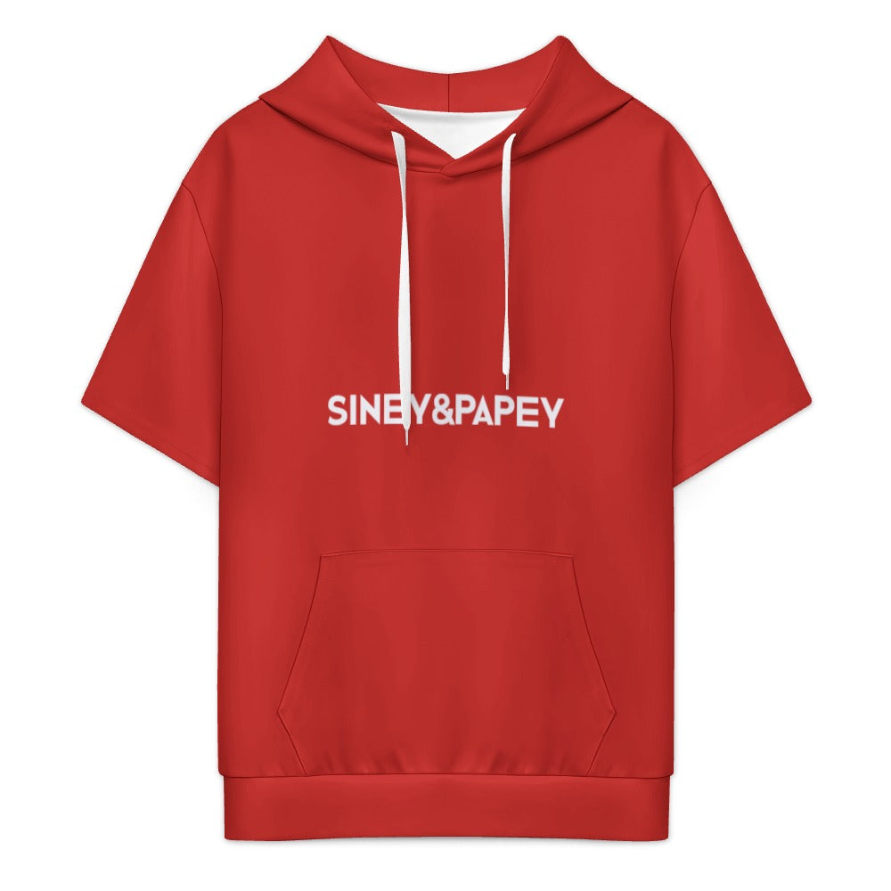 Sudadera con capucha y manga corta de tendencia