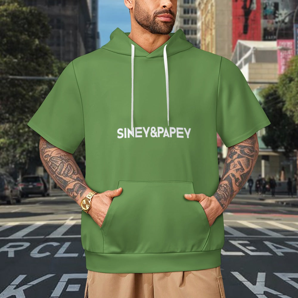 Sudadera con capucha y manga corta de tendencia