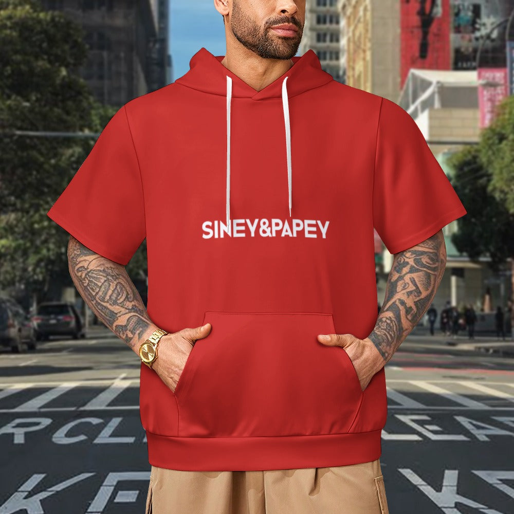 Sudadera con capucha y manga corta de tendencia