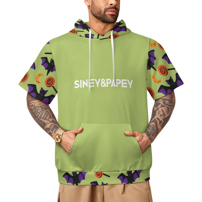 Sudadera con capucha y manga corta de tendencia