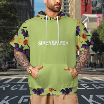 Sudadera con capucha y manga corta de tendencia