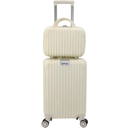 Conjunto Maleta de avión de mano, equipaje de viaje, carrito de cabina ABS rígido, 4 ruedas con bolsa de aseo rígida a juego 33*21*51cm