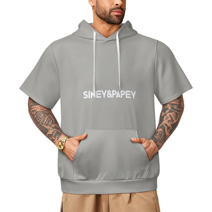 Sudadera con capucha y manga corta de tendencia