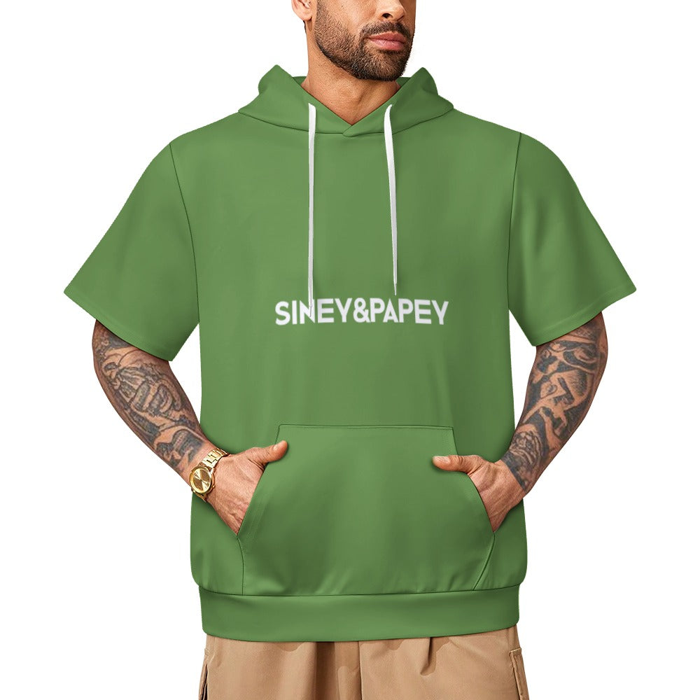 Sudadera con capucha y manga corta de tendencia