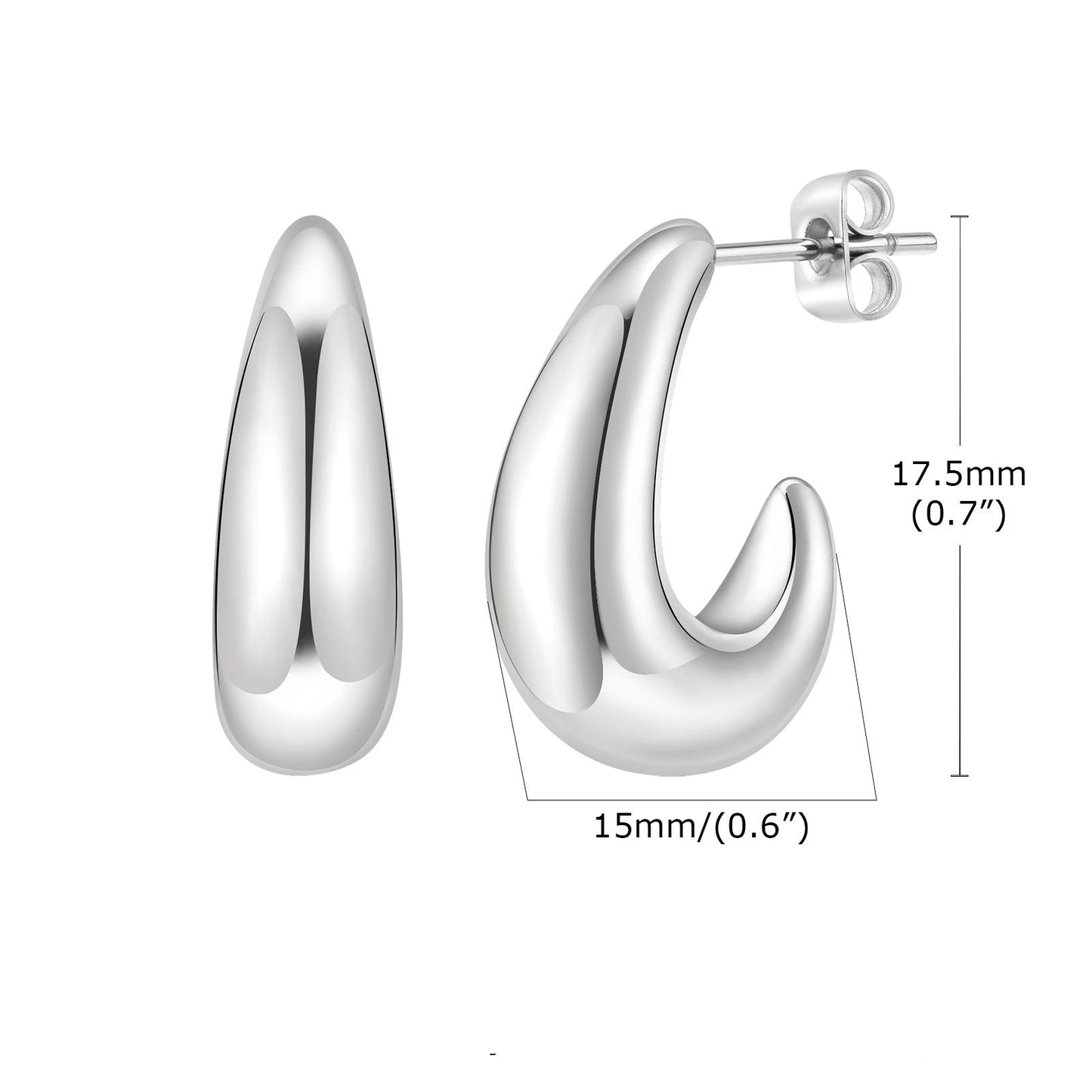 Elegantes pendientes de acero inoxidable que combinan con todo.