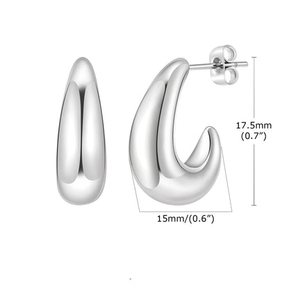 Elegantes pendientes de acero inoxidable que combinan con todo.