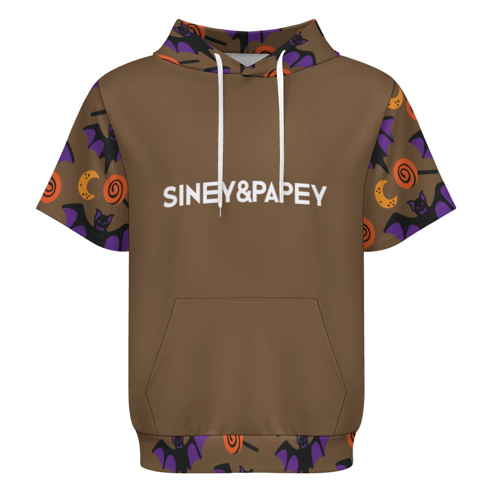 Sudadera con capucha y manga corta de tendencia
