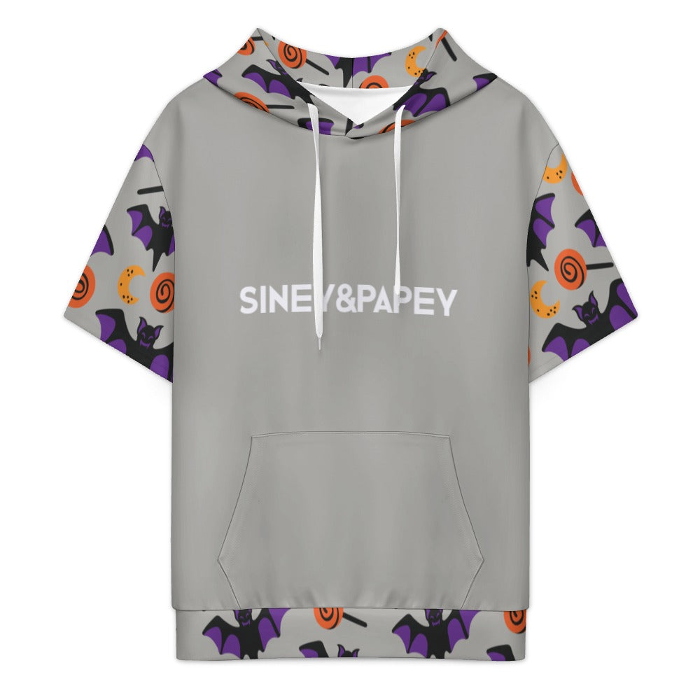 Sudadera con capucha y manga corta de tendencia