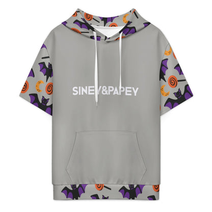 Sudadera con capucha y manga corta de tendencia