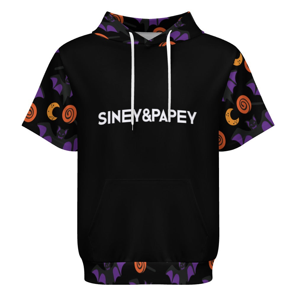 Sudadera con capucha y manga corta de tendencia