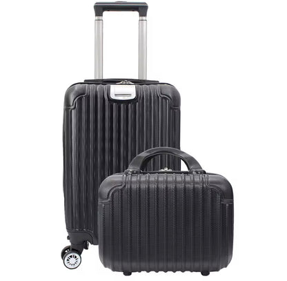 Conjunto Maleta de avión de mano, equipaje de viaje, carrito de cabina ABS rígido, 4 ruedas con bolsa de aseo rígida a juego 33*21*51cm