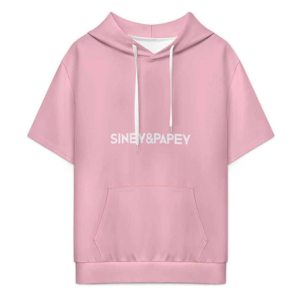 Sudadera con capucha y manga corta de tendencia
