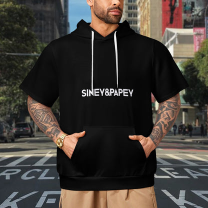 Sudadera con capucha y manga corta de tendencia