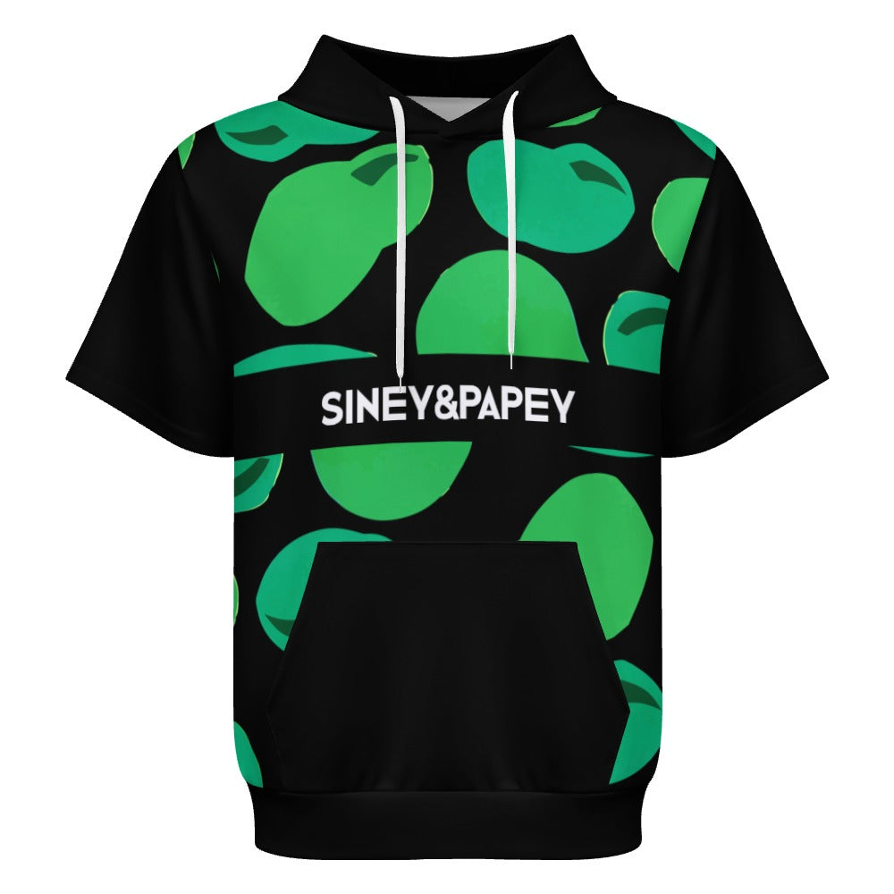 Sudadera con capucha y manga corta de tendencia