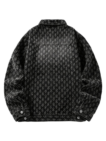 Chaqueta de Denim para Hombre con Cuello Vuelto, Diseño Rasgado y Lavada Nueva - Casual Versátil