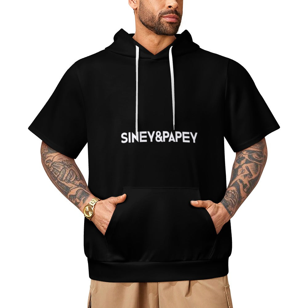 Sudadera con capucha y manga corta de tendencia