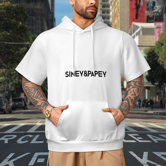 Sudadera con capucha y manga corta de tendencia