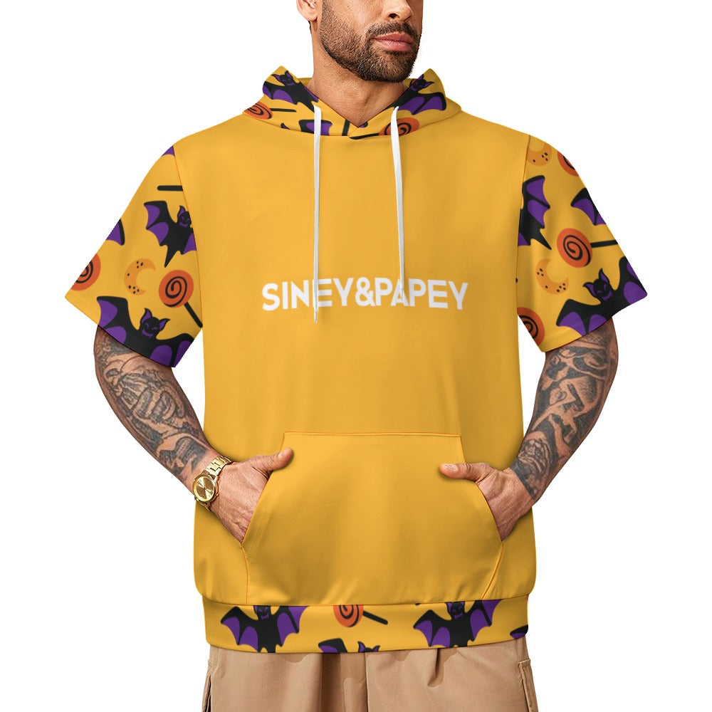 Sudadera con capucha y manga corta de tendencia