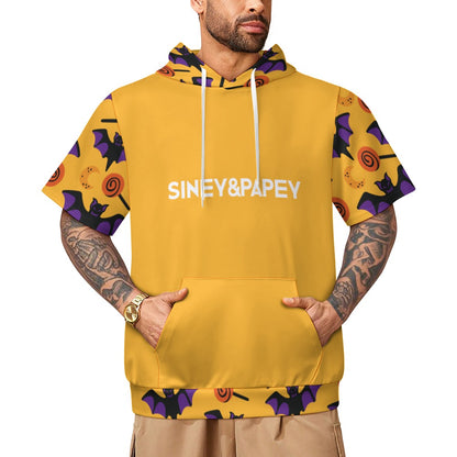 Sudadera con capucha y manga corta de tendencia