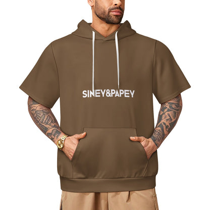 Sudadera con capucha y manga corta de tendencia