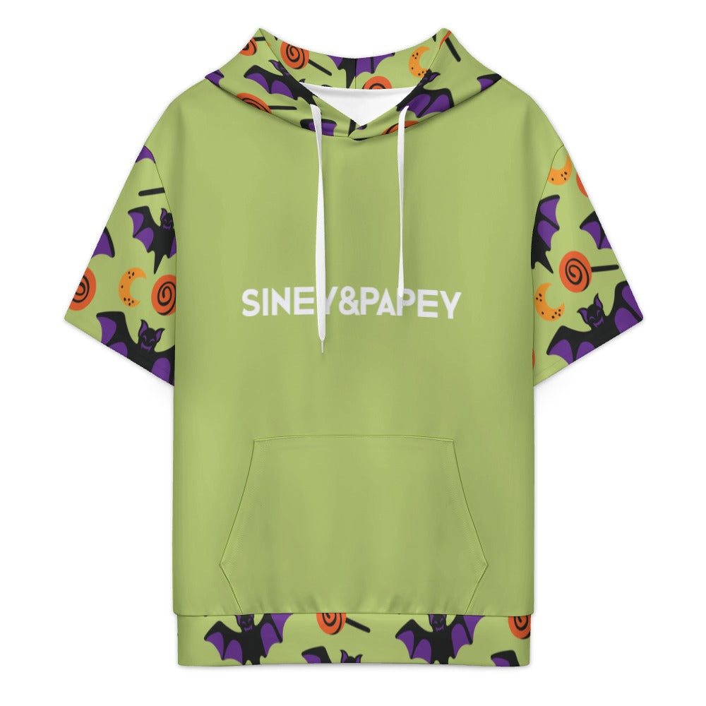 Sudadera con capucha y manga corta de tendencia