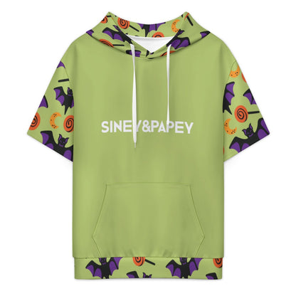 Sudadera con capucha y manga corta de tendencia