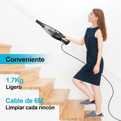 Aspirateur balai filaire 2 en 1 Aspirateur balai léger sans sac pour poils d'animaux Sol dur Maison