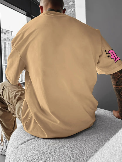La nueva camiseta para hombre del verano de 2025, es informal y cómoda, está hecha de poliéster transpirable y ligero.