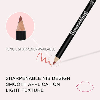 Juego de 12 labiales de larga duración con delineador profesional y brillo labial mate para mujer.